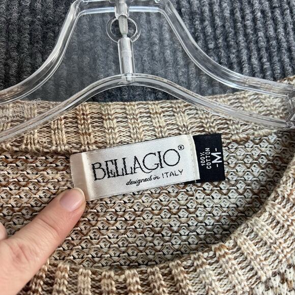 Vintage Bellagio Mens Sweater Size Medium Marled Knit Pullover Crew Neck Grandpa - Picture 5 of 8
